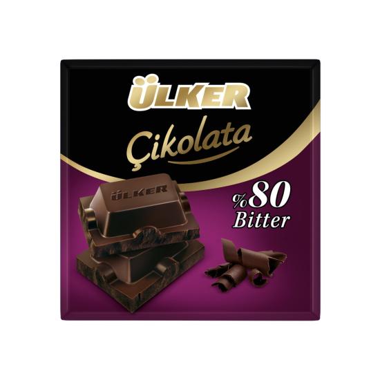Ülker Bitter Kare Çikolata %80 Kakaolu 60 G