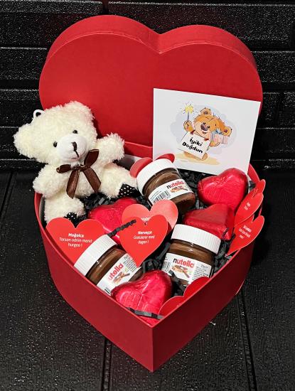 Sevgiliye Doğum Günü Hediyesi - Mini Nutellalar - Tatlı Mini Ayıcık - Kalp Çikolatalar